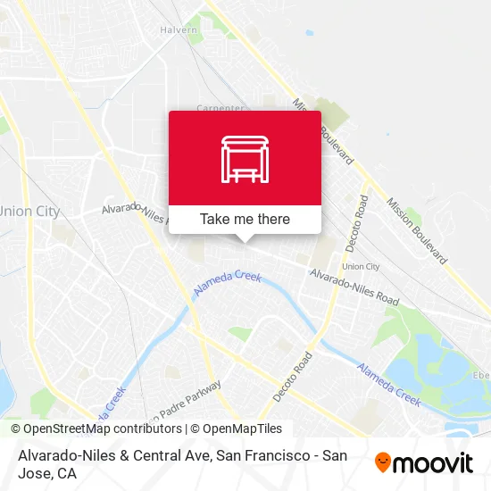 Alvarado-Niles & Central Ave map