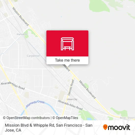 Mission Blvd & Whipple Rd map