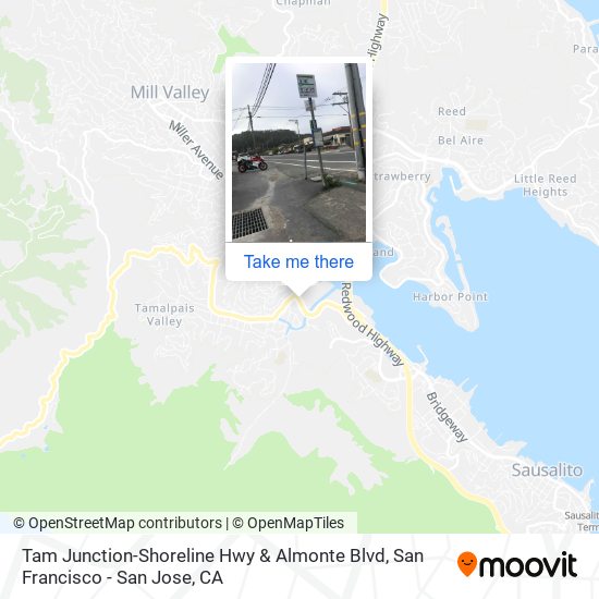 Tam Junction-Shoreline Hwy & Almonte Blvd map