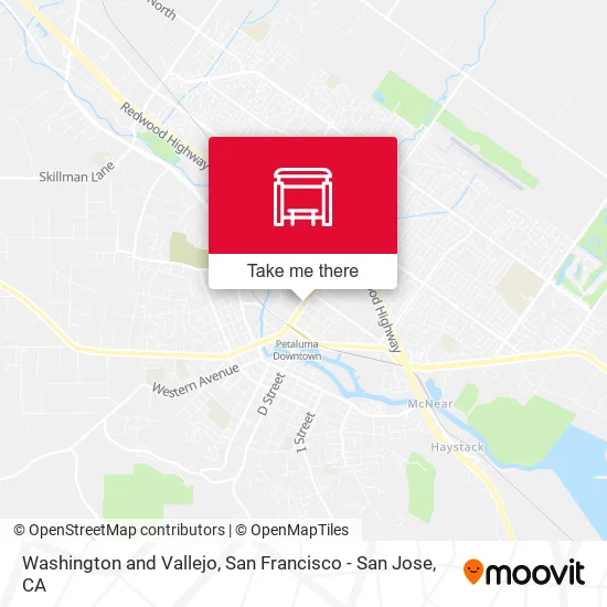 Washington and Vallejo map