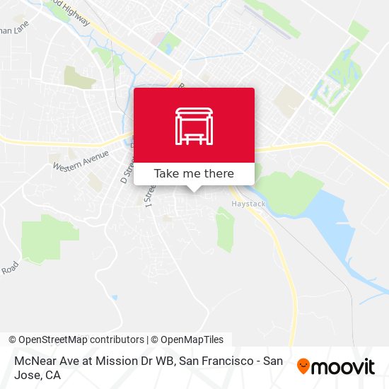 McNear Ave at Mission Dr WB map
