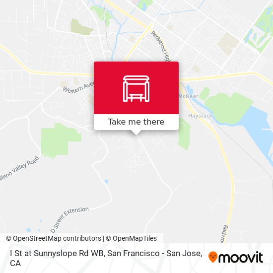 I St at Sunnyslope Rd WB map