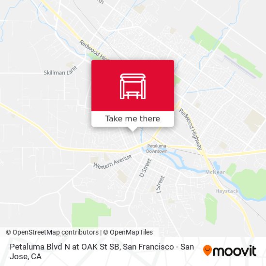 Mapa de Petaluma Blvd N at OAK St  SB