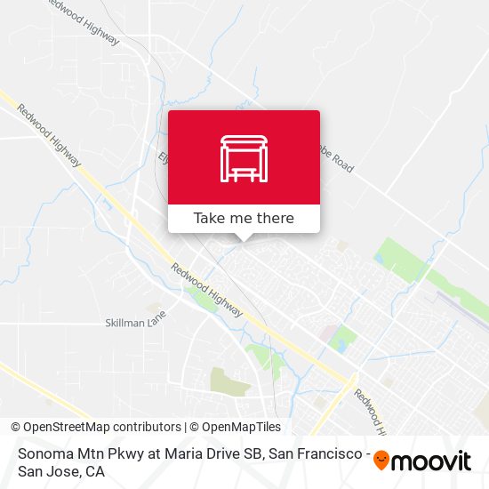 Sonoma Mtn Pkwy at Maria Drive SB map