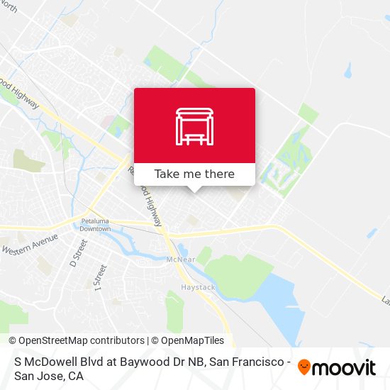 S McDowell Blvd at Baywood Dr NB map