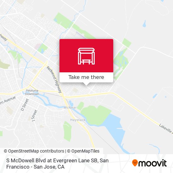 Mapa de S McDowell Blvd at Evergreen Lane SB