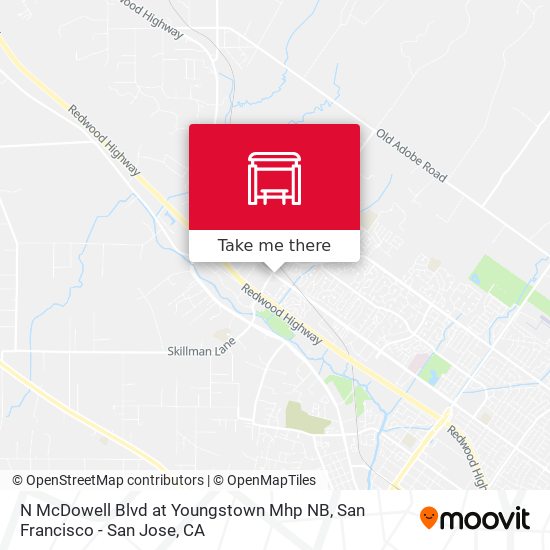 N McDowell Blvd at Youngstown Mhp NB map
