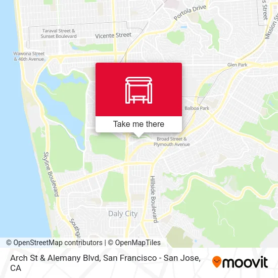 Mapa de Arch St & Alemany Blvd