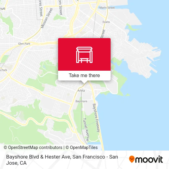 Mapa de Bayshore Blvd & Hester Ave