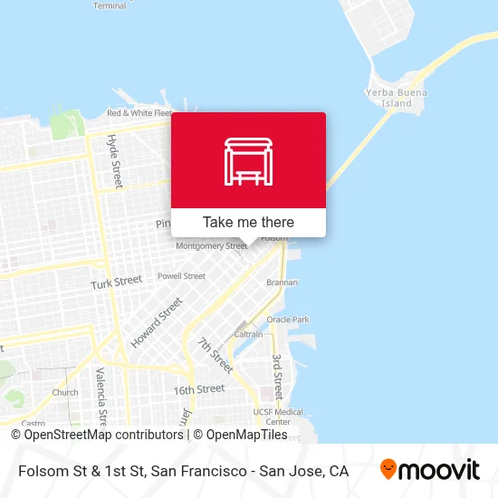 Folsom St & 1st St map