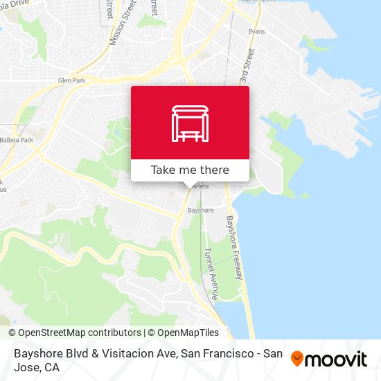 Mapa de Bayshore Blvd & Visitacion Ave