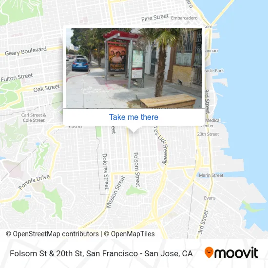 Folsom St & 20th St map