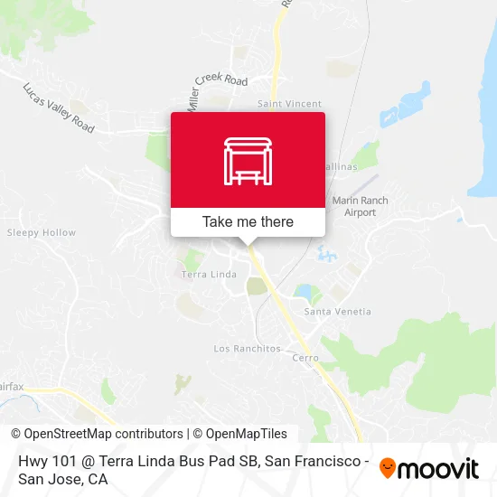 Hwy 101 @ Terra Linda Bus Pad SB map