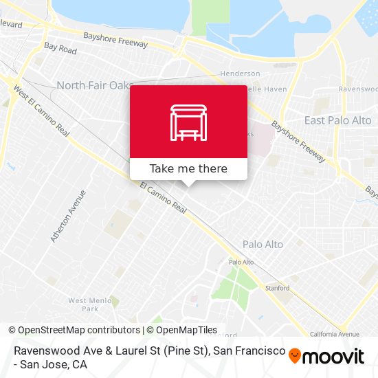Ravenswood Ave & Laurel St (Pine St) map