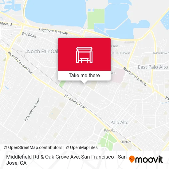 Middlefield Rd & Oak Grove Ave map