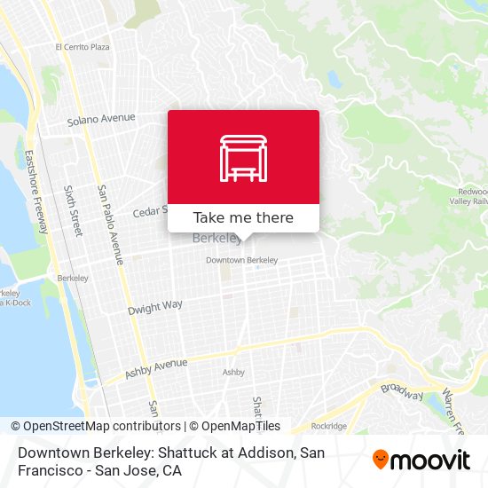 Mapa de Downtown Berkeley: Shattuck at Addison