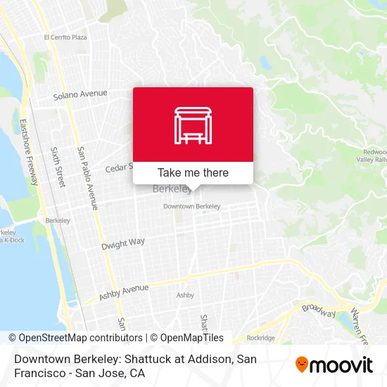 Mapa de Downtown Berkeley: Shattuck at Addison