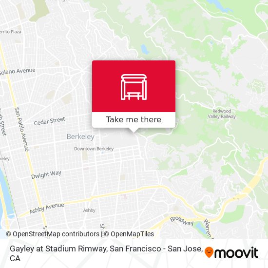 Gayley at Stadium Rimway map