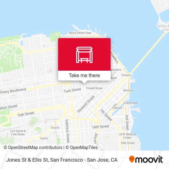 Jones St & Ellis St map
