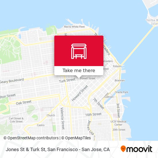 Jones St & Turk St map