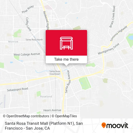 Santa Rosa Transit Mall (Platform N1) map