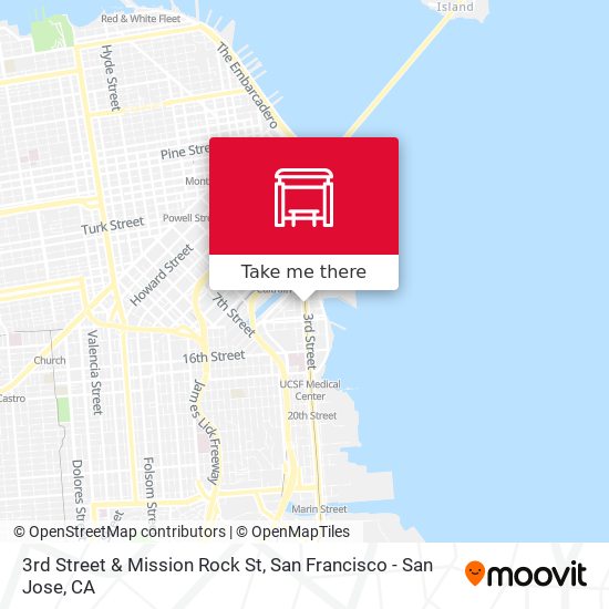 3rd Street & Mission Rock St map
