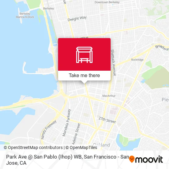 Park Ave @ San Pablo (Ihop) WB map