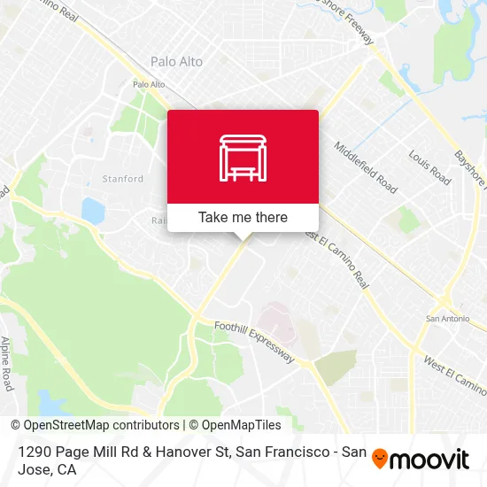 1290 Page Mill Rd & Hanover St map