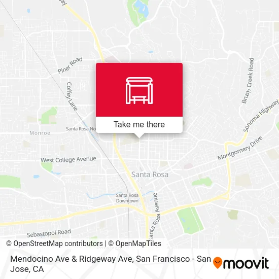 Mendocino Ave & Ridgeway Ave map