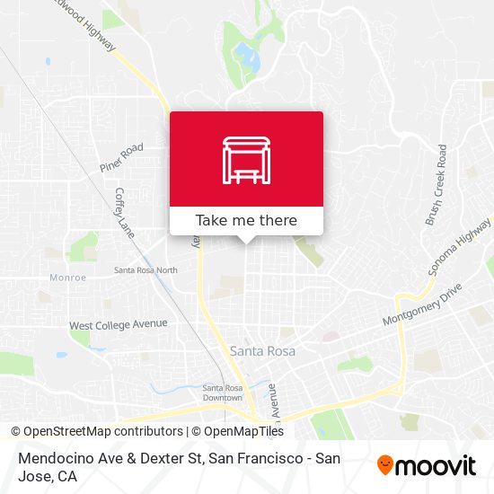 Mendocino Ave & Dexter St map