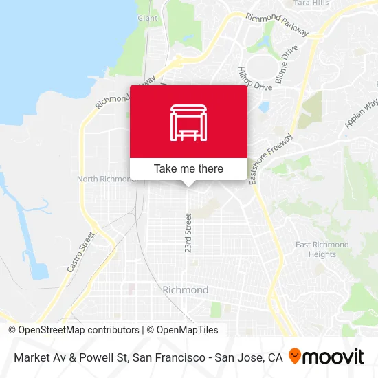 Market Av & Powell St map