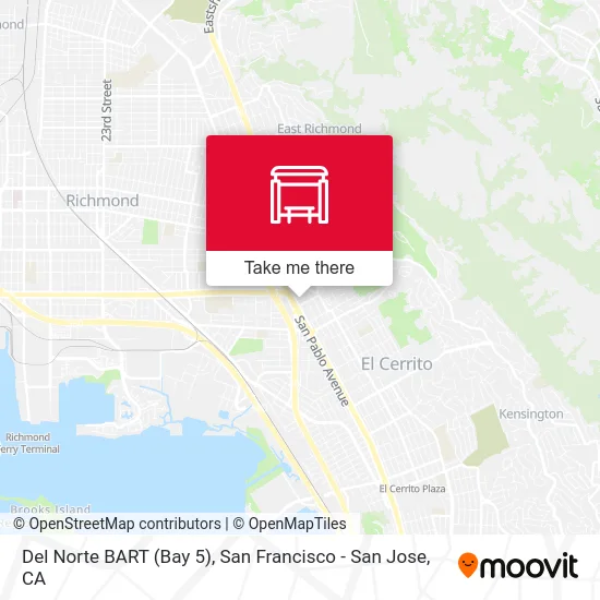 Del Norte BART (Bay 5) map