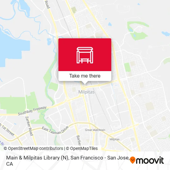 Main & Milpitas Library (N) map