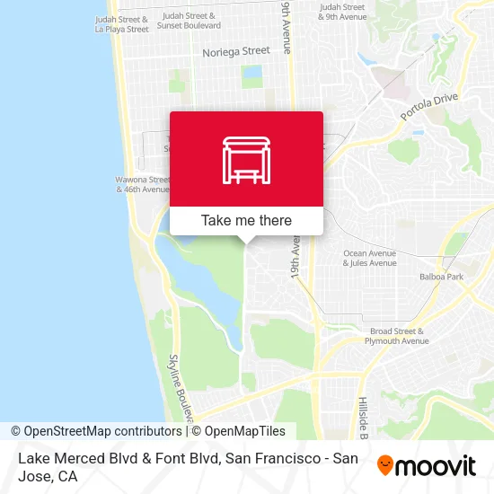 Lake Merced Blvd & Font Blvd map