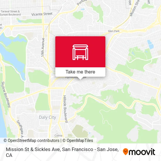 Mission St & Sickles Ave map