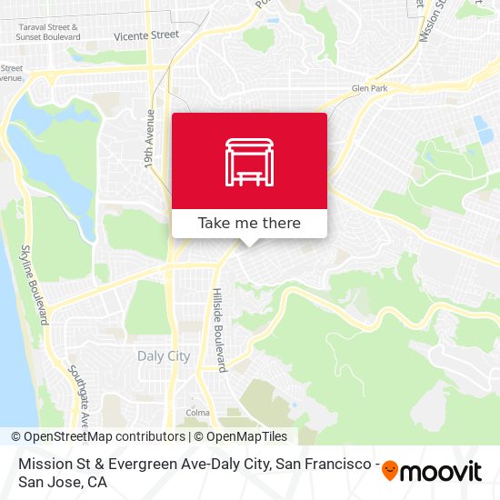 Mapa de Mission St & Evergreen Ave-Daly City