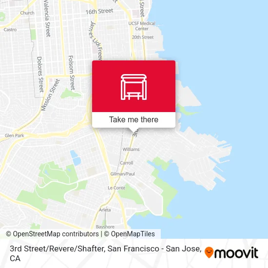 Mapa de 3rd Street/Revere/Shafter