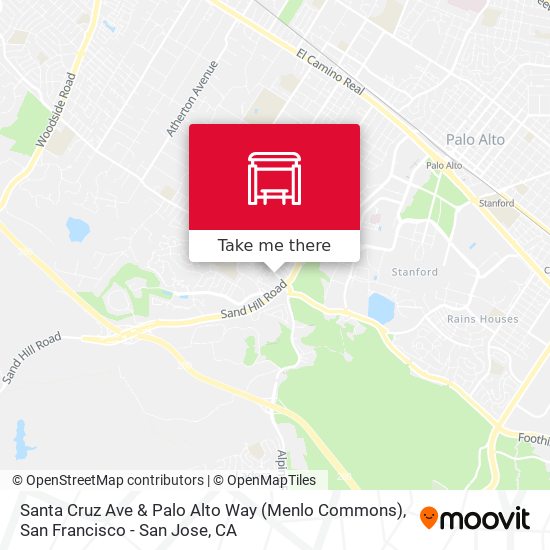 Mapa de Santa Cruz Ave & Palo Alto Way (Menlo Commons)