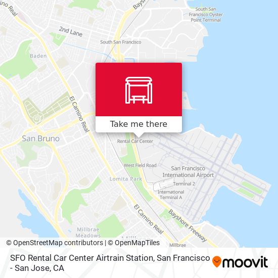 SFO Rental Car Center Airtrain Station map