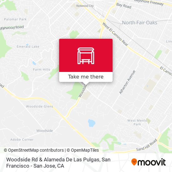 Woodside Rd & Alameda De Las Pulgas map