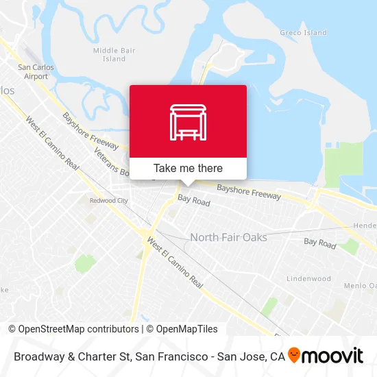 Broadway & Charter St map