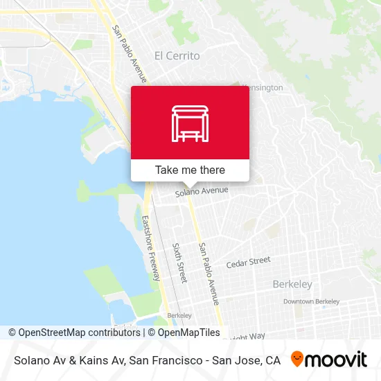 Solano Av & Kains Av map