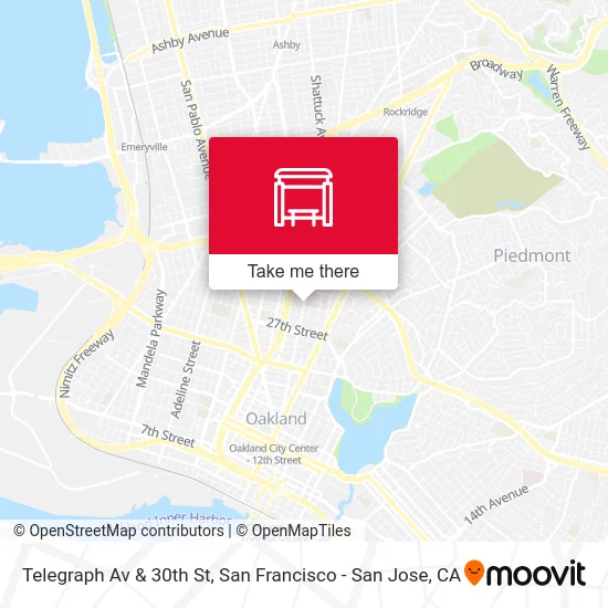 Telegraph Av & 30th St map