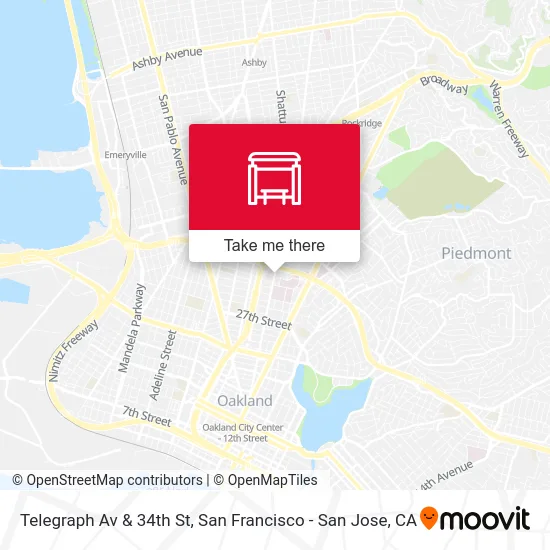 Telegraph Av & 34th St map