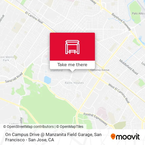 On Campus Drive @ Manzanita Field Garage map