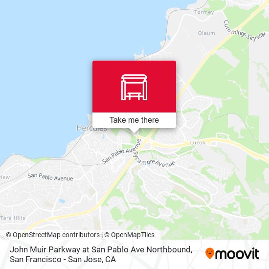 Mapa de John Muir Parkway at San Pablo Ave Northbound