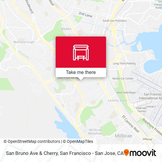 San Bruno Ave & Cherry map