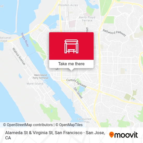 Alameda St & Virginia St map