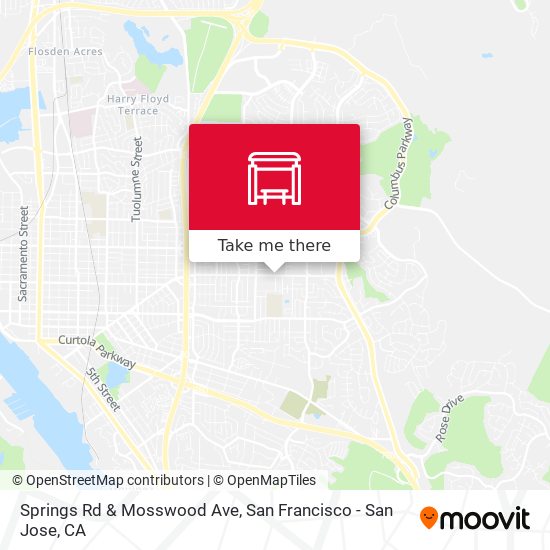 Springs Rd & Mosswood Ave map