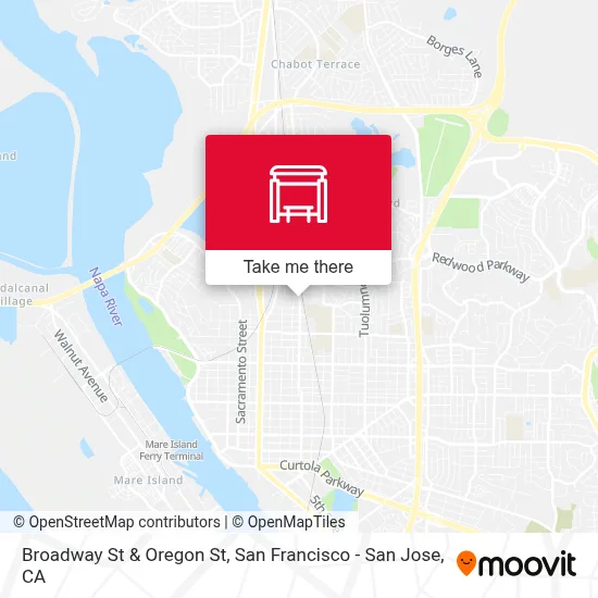 Broadway St & Oregon St map